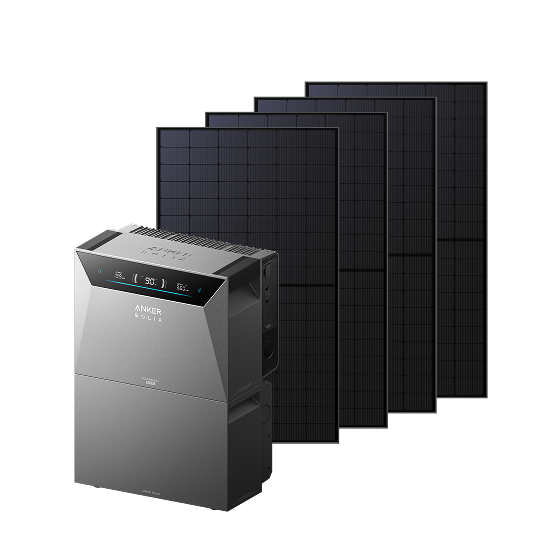 Anker SOLIX Solarbank 4 Pro (5kWh), 4 × 500W zonnepanelen, balkonbatterij, BP5000 (5kWh), 4 MPPT’s, tot 30kWh capaciteit, 2500W bidirectioneel laden, 10.000 cycli, Anker Intelligence, Plug & Play