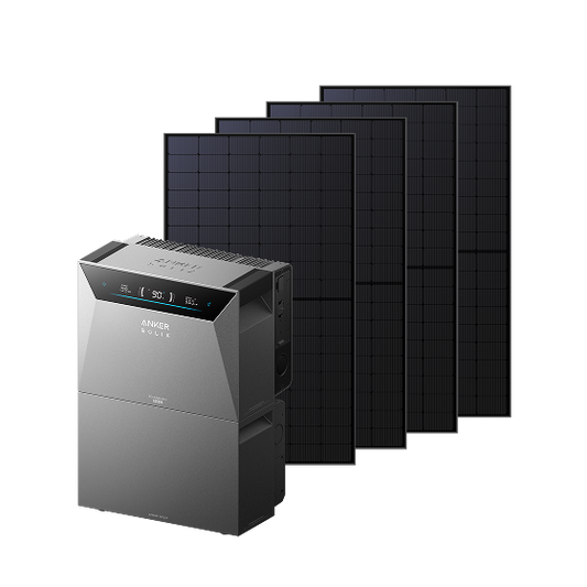 Anker SOLIX Solarbank 4 Pro (5kWh), 4 × 500W zonnepanelen, balkonbatterij, BP5000 (5kWh), 4 MPPT’s, tot 30kWh capaciteit, 2500W bidirectioneel laden, 10.000 cycli, Anker Intelligence, Plug & Play