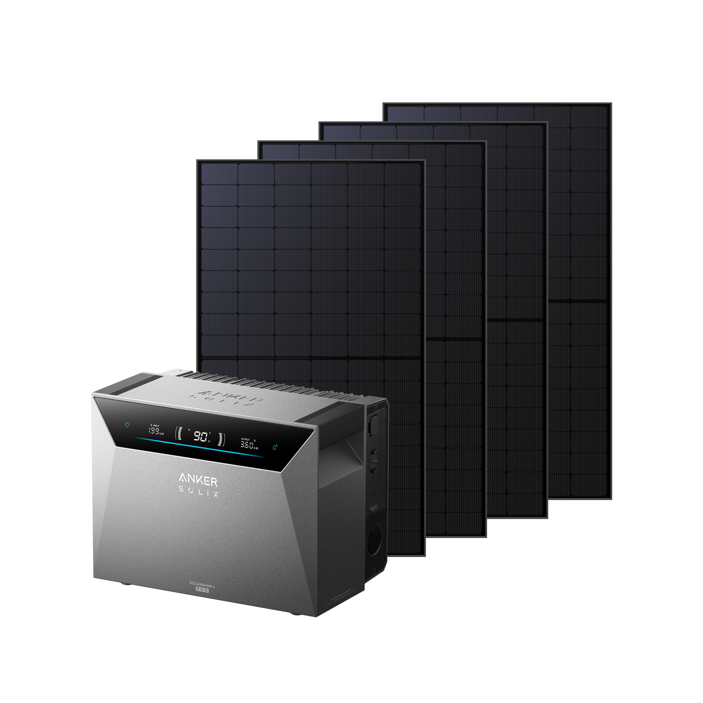 Anker SOLIX Solarbank 4 E5000 Pro + Bifaciale Zonnepanelen + BP5000 uitbreidingsbatterij