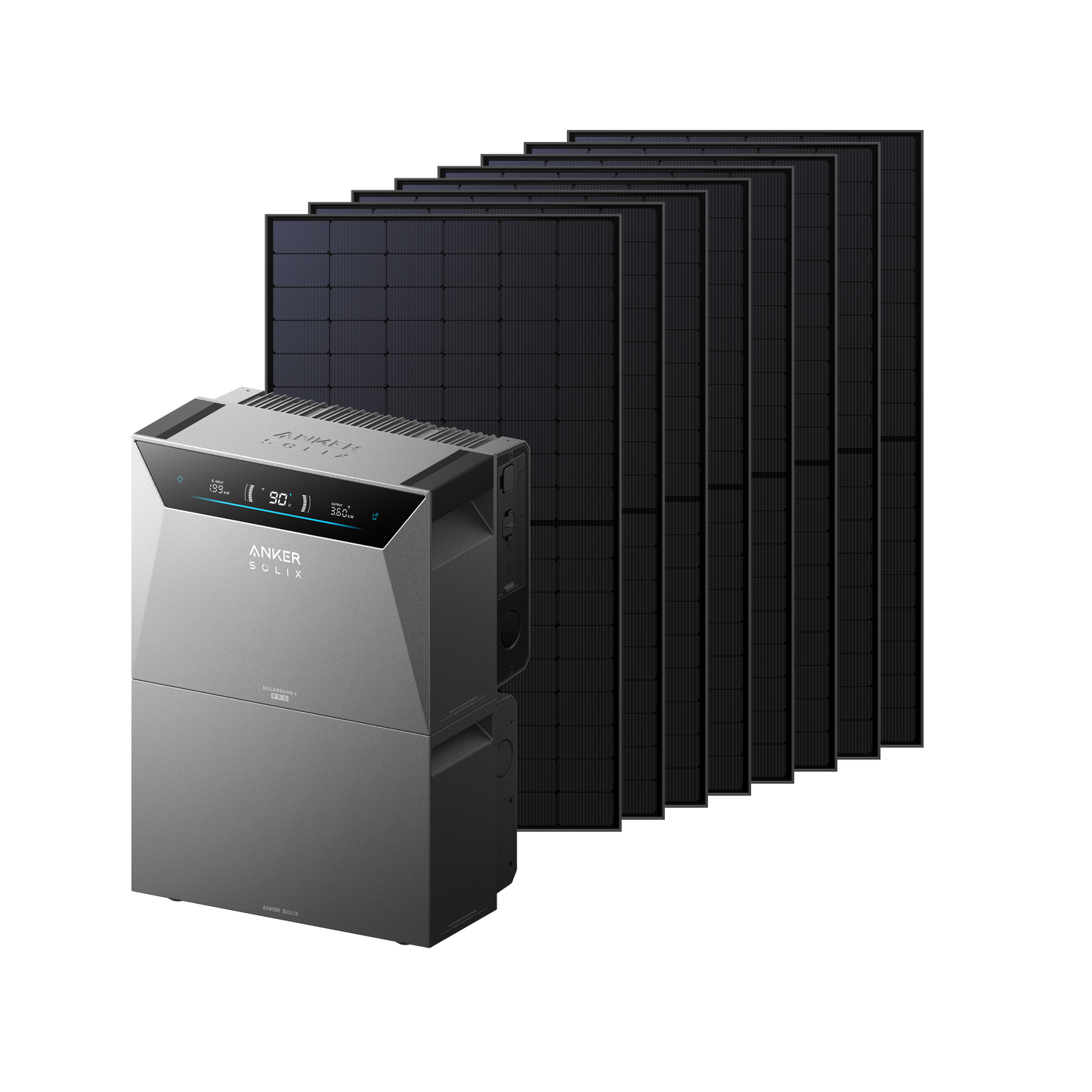 Anker SOLIX Solarbank 4 E5000 Pro + Bifaciale Zonnepanelen + BP5000 uitbreidingsbatterij