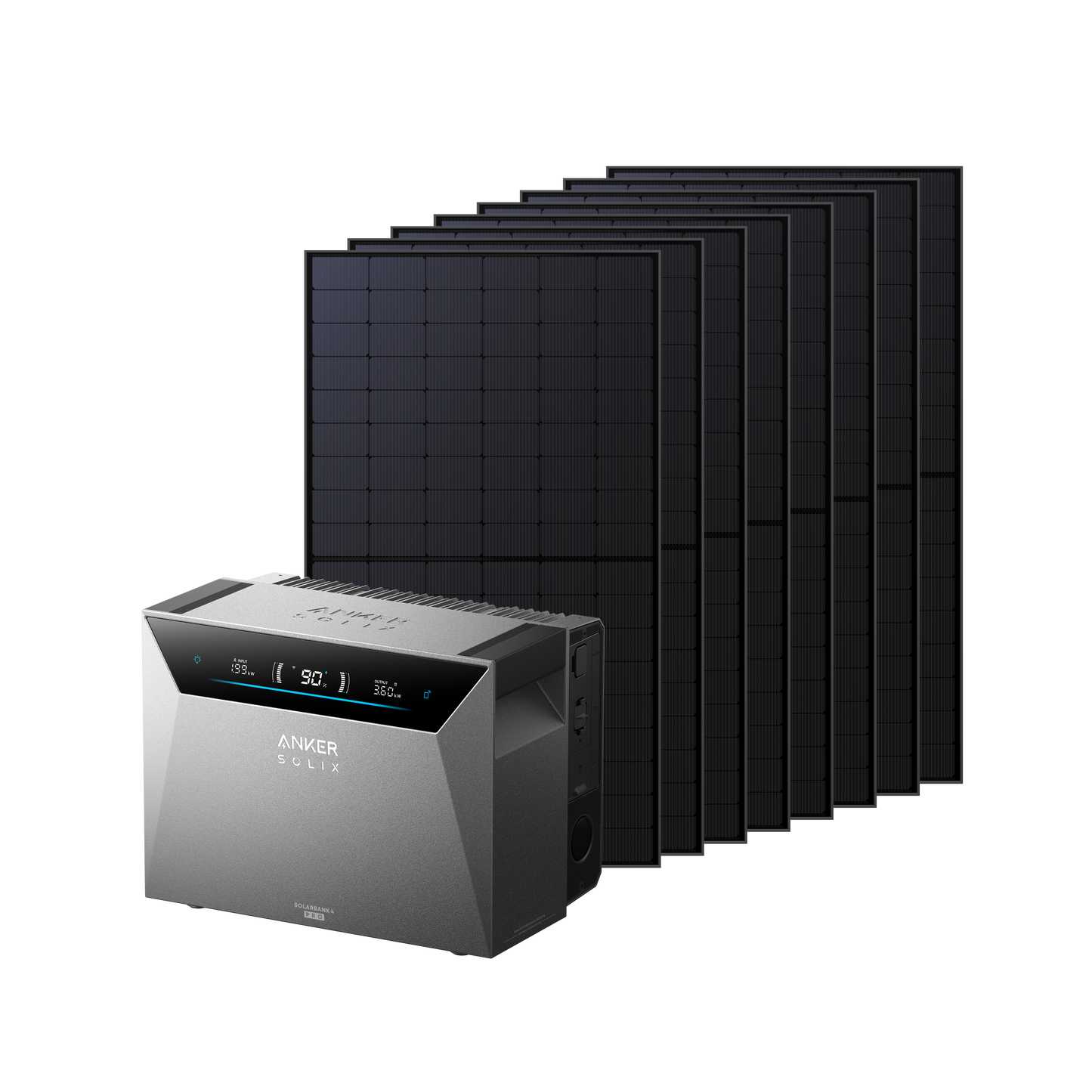 Anker SOLIX Solarbank 4 E5000 Pro + Bifaciale Zonnepanelen + BP5000 uitbreidingsbatterij