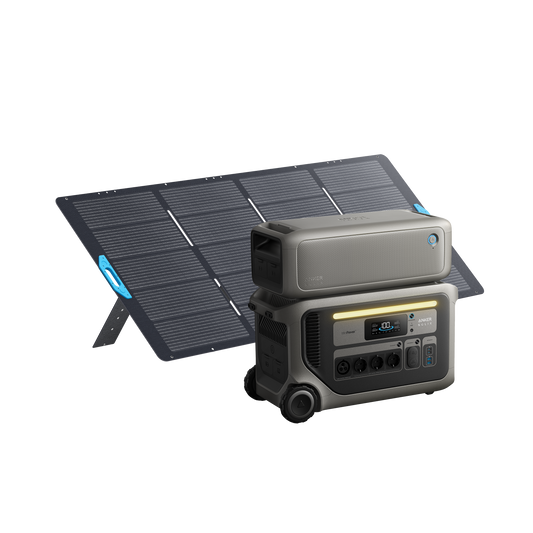 Anker SOLIX F3000 Draagbare Powerstation met BP3000 Uitbreidingsaccu en 400W Zonnepaneel